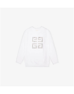 Свитшот из хлопковой смеси с логотипом 6-12+ лет, белый Givenchy