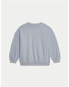 Толстовка с надписью из хлопка, цвет Light slate Marks & spencer