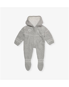 Трикотажный комбинезон Fairisle с капюшоном 3-12 месяцев, серый The little tailor