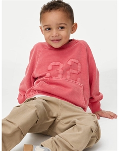 Толстовка из чистого хлопка 32 с надписью, красный Marks & spencer