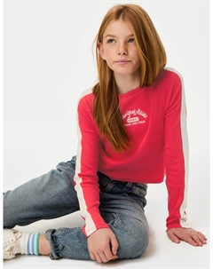 Топ с рисунком в рубчик из высококачественного хлопка, красный Marks & spencer