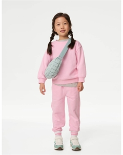 Однотонный свитшот из хлопка, розовый Marks & spencer