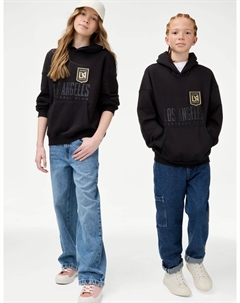 Толстовка с капюшоном LAFC из хлопка, черный Marks & spencer