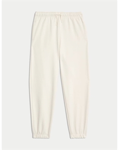 Спортивные брюки из хлопка, экрю Marks & spencer