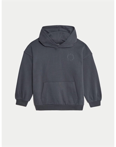 Толстовка с капюшоном из хлопка, темно-серый Marks & spencer