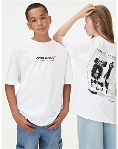Футболка McLaren oversize из чистого хлопка, белый Marks & spencer