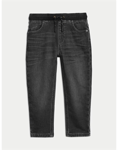 Джинсы с высоким содержанием хлопка, цвет Black denim Marks & spencer