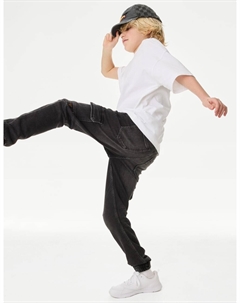 Свободные джинсы-карго из денима, черный Marks & spencer