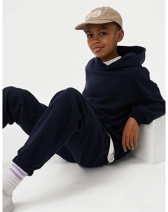 Спортивные брюки из хлопка, темно-синий Marks & spencer