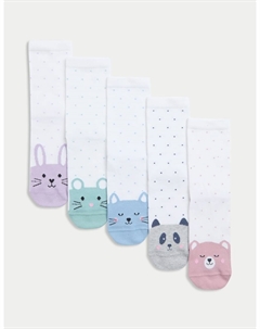 5 упаковок носков с высоким содержанием хлопка, белый Marks & spencer