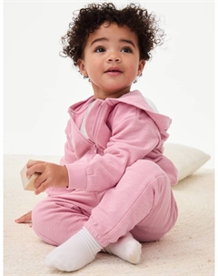 Джоггеры из чистого хлопка, розовый Marks & spencer