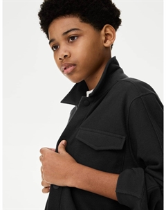 Рубашка из чистого хлопка, черный Marks & spencer