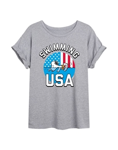 Струящаяся футболка для плавания Peanuts USA для юниоров, серый Licensed character