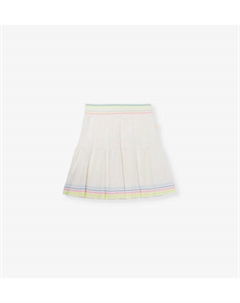 Мини-Юбка из хлопковой смеси с отделкой в полоску, плиссированная, 2-12 лет, белый Billieblush