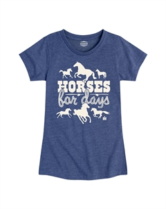 Футболка Case IH Horses For Days для девочек 7–16 лет с графическим рисунком, синий Licensed character