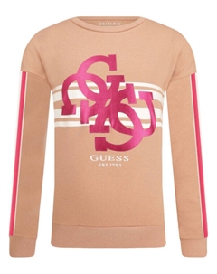 Свитшот детский с принтом, розовый Guess