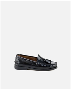 Детские кастильские мокасины с кисточками из черной кожи, черный Eli 1957