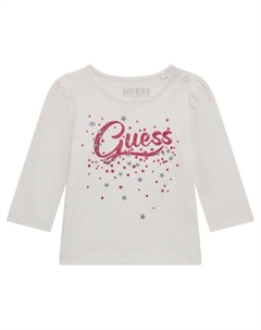 Лонгслив детский со звездами, белый Guess