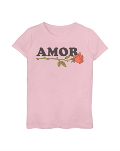 Футболка Amor с портретом розы для девочек 7–16 лет Unbranded