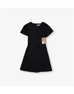 Мини-Платье Riley ekd-patch из хлопка 3-14 лет, черный Burberry
