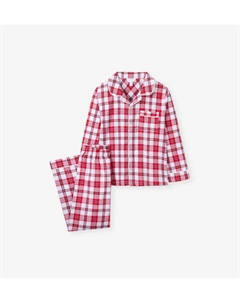 Пижама из органического хлопка с принтом в клетку, фланелевая, возраст 1-6 лет, красный The little white company