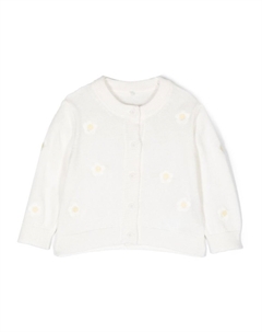 Кардиган на пуговицах с цветочной вышивкой, белый Stella mccartney kids