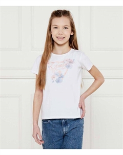 Футболка детская с цветочным принтом, белый Guess