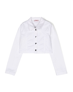 Укороченная джинсовая куртка с нашивкой-логотипом, белый Liu jo kids