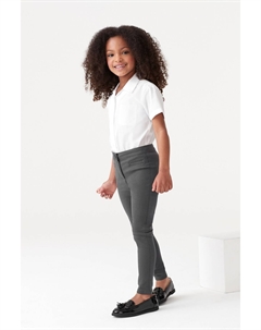 Серые узкие школьные брюки стрейч, серый Next