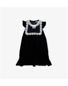 Платье из эластичной бархатной ткани с оборками, 3-12 лет, синий Self-portrait