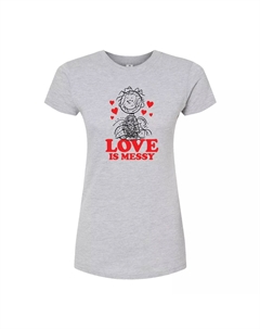 Футболка с рисунком «Love Is Messy» для детей Peanuts Pigpen ко Дню святого Валентина, серый Licensed character
