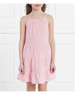 Платье детское хлопковое с вышивкой, розовый Guess