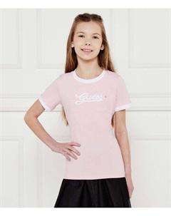 Футболка Regular Fit, светло-розовый / белый Guess
