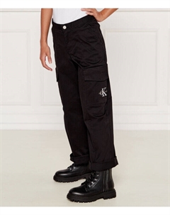 Брюки-карго детские с накладными карманами, черный Calvin klein jeans