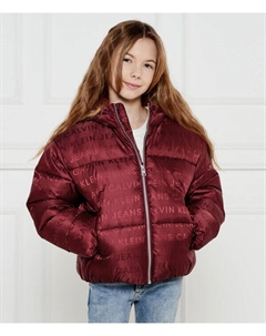 Куртка детская теплая атласная, бургундия Calvin klein jeans