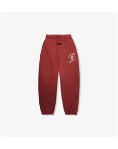 Спортивные брюки из хлопковой смеси с флисовым принтом и логотипом для детей от 2 до 16 лет, красный Fear of god essentials