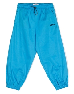 Спортивные брюки с вышитым логотипом, синий Msgm kids