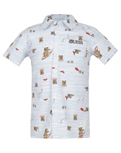 Рубашка детская с короткими рукавами, голубой Guess