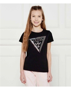 Футболка для девочек из органического хлопка, черный Guess
