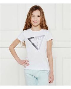 Футболка детская с вышитым логотипом, белый Guess