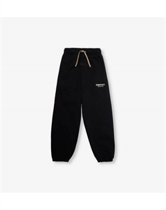 Спортивные брюки из хлопковой смеси с флисовым принтом и логотипом для детей от 2 до 16 лет, черный Fear of god essentials