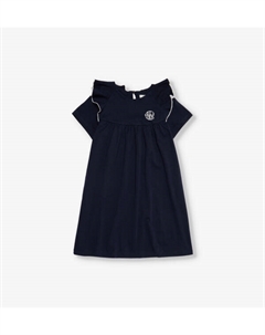 Платье из хлопкового трикотажа с короткими рукавами и оборками 4-12 лет Chloe, синий