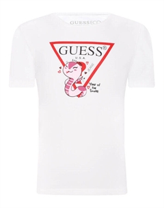Футболка Regular Fit, белый / красный Guess