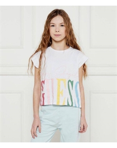 Футболка детская с цветным логотипом, белый Guess