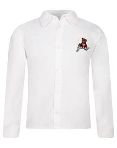 Рубашка детская с медведем, белый Guess