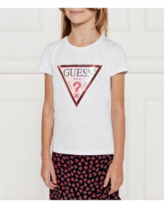 Футболка детская с блестящим логотипом, белый Guess