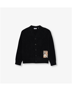 Шерстяной кардиган Romie ekd-patch 4-14 лет, черный Burberry