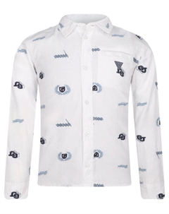 Рубашка Regular Fit с принтом, белый Guess