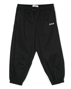 Спортивные брюки с вышитым логотипом, черный Msgm kids