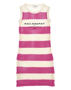 Трикотажное платье в полоску, розовый Philosophy di lorenzo serafini kids